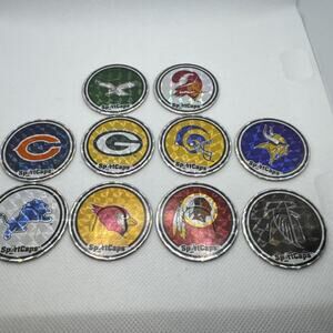 Vintage 10 NFL Team POGs, Lot Refractor Holo